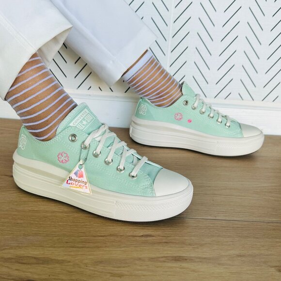 ❤️Converse Chuck Taylor All Star Move Platform Sz 7.5 Women's Shoes Mint A10823C - Picture 3 of 13